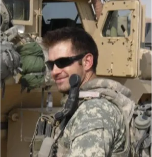 Tony Adams in U.S. Army combat uniform during his deployment to Afghanistan