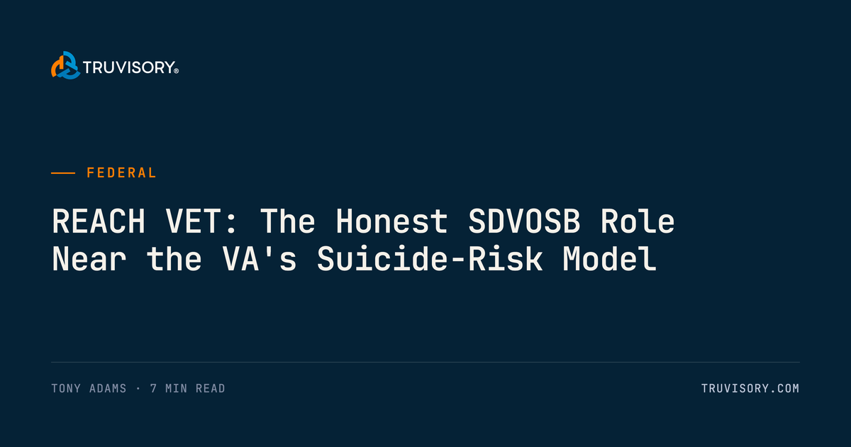 REACH VET: The Honest SDVOSB Role Around the Model